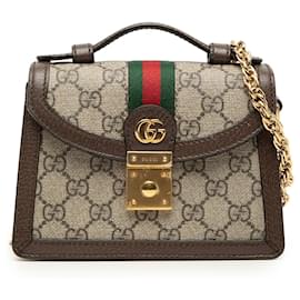 Borsa Gucci Beige Small GG Supreme Web Ophidia