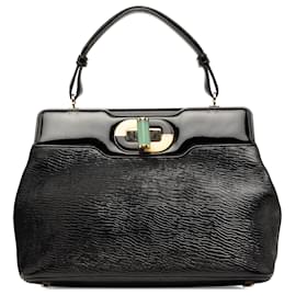 Bulgari Borsa Bvlgari Black Isabella Rossellini in vernice increspata