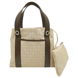Bulgari Tote Bvlgari in tela beige Logomania