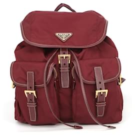 Mochila Prada Triangle en Bordeaux