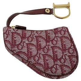 Monedero de lona roja Christian Dior
