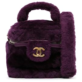 Beauty Case Chanel Purple Small Quilted Shearling