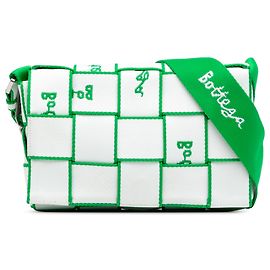 Bottega Veneta Bolsa transversal Cassette em lona branca com trama Intrecciato Webbing