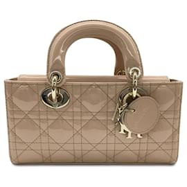 Dior Beige Small Patent Cannage Lady D-Joy