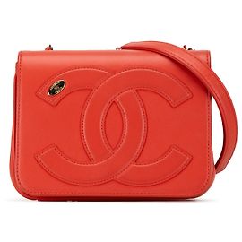 Chanel Red Lambskin CC Mania Flap