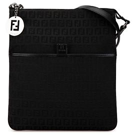 Fendi Black Zucchino Canvas Crossbody