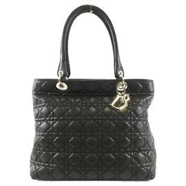 Borsa a mano in pelle nera Christian Dior