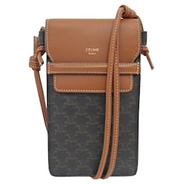 NUOVO POUCH CELINE PER TELEFONO CUSTODIA TRIOMPHE IN TELA CON TRACCOLLA PHONE BAG - Céline