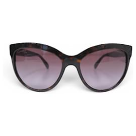 NOVO ÓCULOS DE SOL CHANEL CAT EYE PERLAS 6040-H MARROM