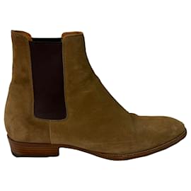 Saint Laurent Wyatt Chelsea Stiefeletten aus braunem Wildleder - Yves Saint Laurent
