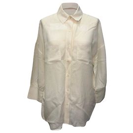 Camisa Anine Bing de viscose marfim com botões texturizados