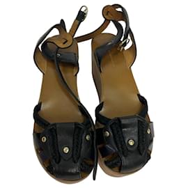Sandali con zeppa Zia in pelle nera di Isabel Marant Étoile