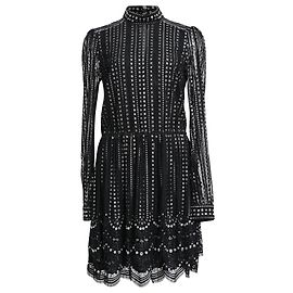 Mini abito in pizzo decorato Michael Kors in nylon nero