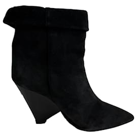 Botines de punta fina en ante negro Isabel Marant