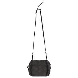 Borsa a tracolla Bottega Veneta Nodini Intrecciato in pelle nera