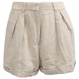 Short plisado Luisa de Staud en algodón color ecru