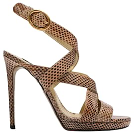 Sandali slingback con rilievo Dolce & Gabbana in pelle con stampa animalier