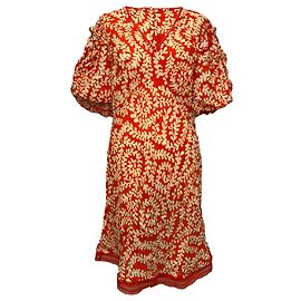 Vestido curto Fisher de Diane Von Furstenberg em viscose laranja