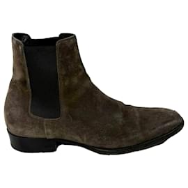 Saint Laurent Wyatt Chelsea Stiefeletten aus braunem Wildleder - Yves Saint Laurent