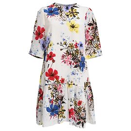 Vestido Mini de Impresión Floral Emmie de Erdem en Seda Multicolor