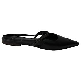 Brunello Cucinelli Ballerinas mit verzierten Cut-outs aus schwarzem Leder