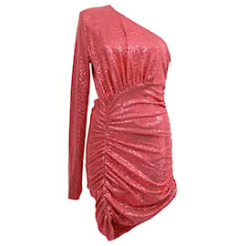Vestido mini de un solo hombro con lentejuelas Alexandre Vauthier en poliamida rosa