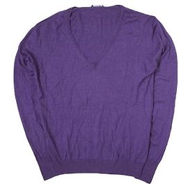 Autre Marque Jersey de cuello en V de cachemira y seda de punto fino Cruciani
