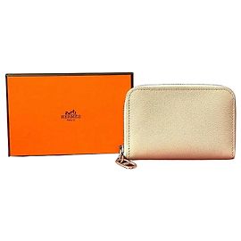 Hermès Tarjetero de piel de becerro Zip and Go Hermes