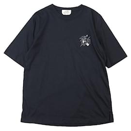 T-shirt in cotone con inserto in pelle di agnello Hermes - Hermès