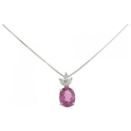 Autre Marque Collana in platino, diamante e tormalina