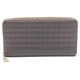 Céline Cartera larga con cremallera de cuero Celine C Charm