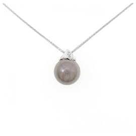 Autre Marque Collana con perla nera K18WG