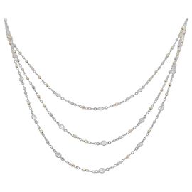 Autre Marque Collar de diamantes tricolor Au750