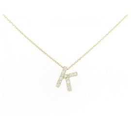 Autre Marque Collana Iniziale K in Oro Au750 e Diamanti