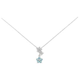 Autre Marque Collana in tourmalina e diamanti in oro bianco 18K