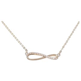 Autre Marque Collana in oro rosa K14 e zircone cubico
