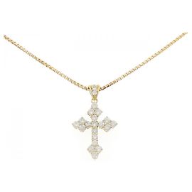 Autre Marque Collana a Croce con Diamanti Au750