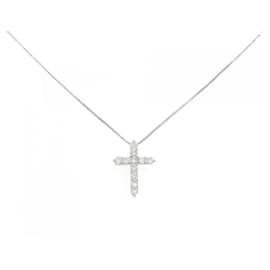 Autre Marque Collana a Croce con Diamanti Pt900 Pt850