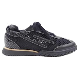 Hermès Hermes Sneaker aus Nappa-Leder und Crochet-Strick