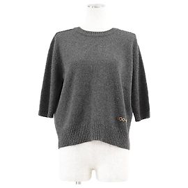 Top de punto de manga corta en cachemira de grosor medio Gucci