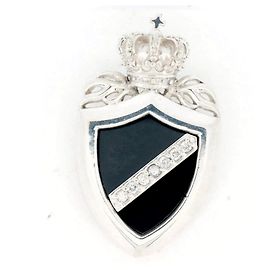 Autre Marque Justin Davis Crown Shield Diamond Silver 925 Pendant