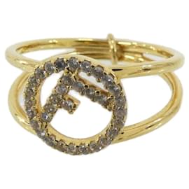 Fendi Gold Band Ring mit Kristall