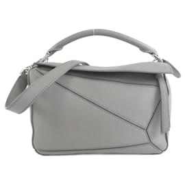 Borsa Loewe Puzzle Small in pelle grigia