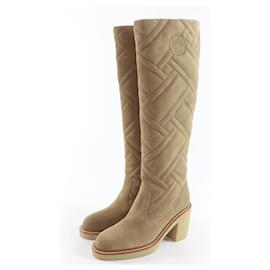 Hermès Hermes Exlibris Quilted Fjord Wildleder Stiefel