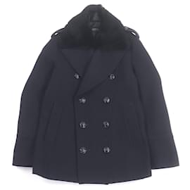 Abrigo cruzado de piel de conejo Burberry Black Label