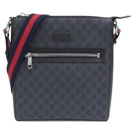 Borsa a tracolla Gucci GG Supreme nera e grigia