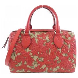 Borsa Gucci 409529 GG Supreme tela e pelle rosso beige