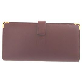 Bordeaux Leder Doppelkartenetui Cartier Must de L3001760