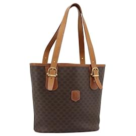 Céline Celine Vintage Macadam Canvas and Leather