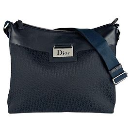 Borsa a tracolla in tela di nylon nero Christian Dior